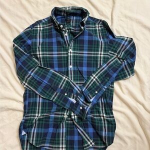 J. Crew Blue and Green Plaid Casual Shirt